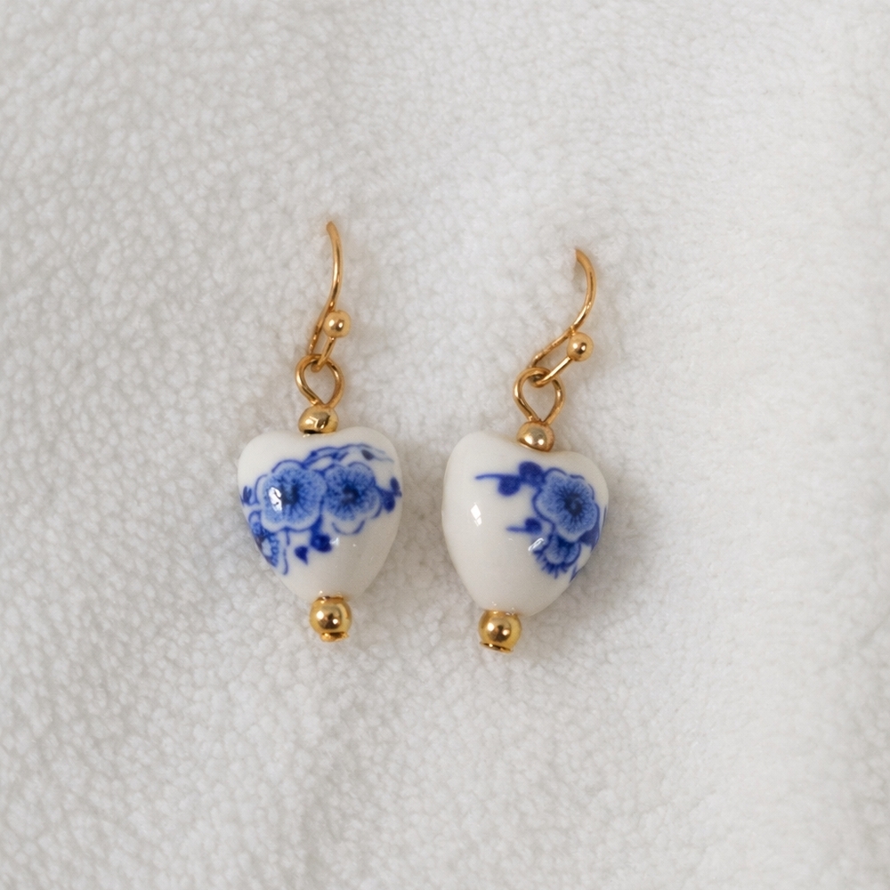 Delicate Floral Heart Earrings Coquette Romantic Jewelry